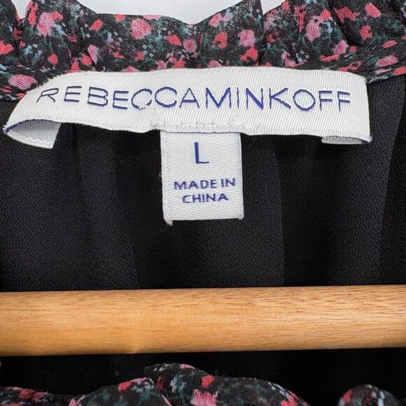 Rebecca Minkoff Lillian Ditsy Floral Blousan Dress, Size Large, Tiered Ruffle - Picture 9 of 10